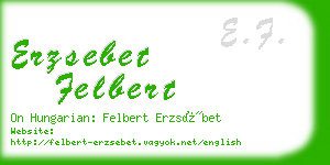 erzsebet felbert business card